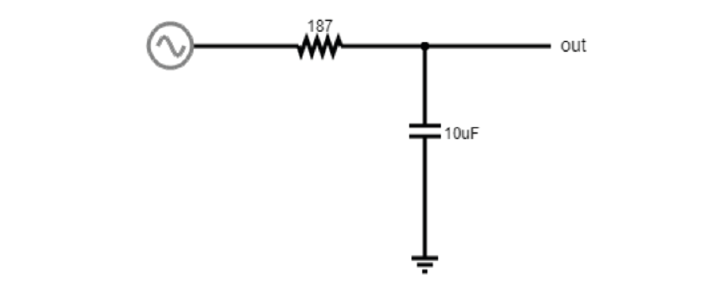 a resistor with capacitor to ground forms a low-pass filter