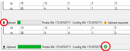 Uploading the configuration to the probe